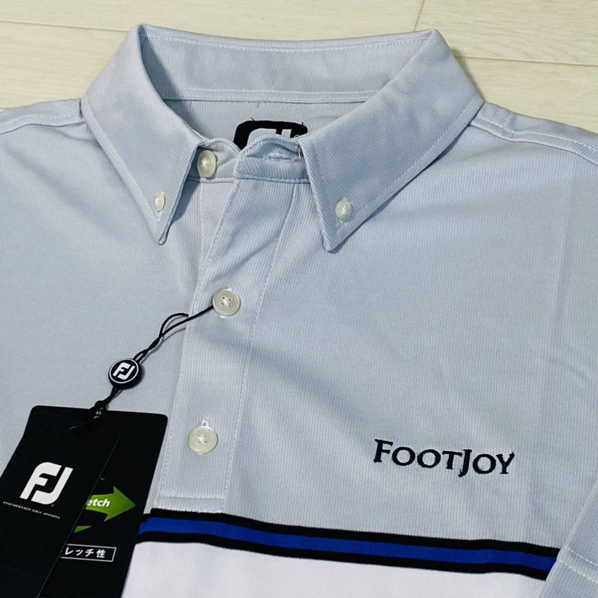 【新品，品質保証】 FootJoy フットジョイ エンジニアードジャカード 吸汗速乾 4wayストレッチ 半袖ボタンダウンシャツ ホワイト サイズXL 送料198円(シャツ)｜売買されたオークション情報、yahooの商品情報をアーカ シャツ
