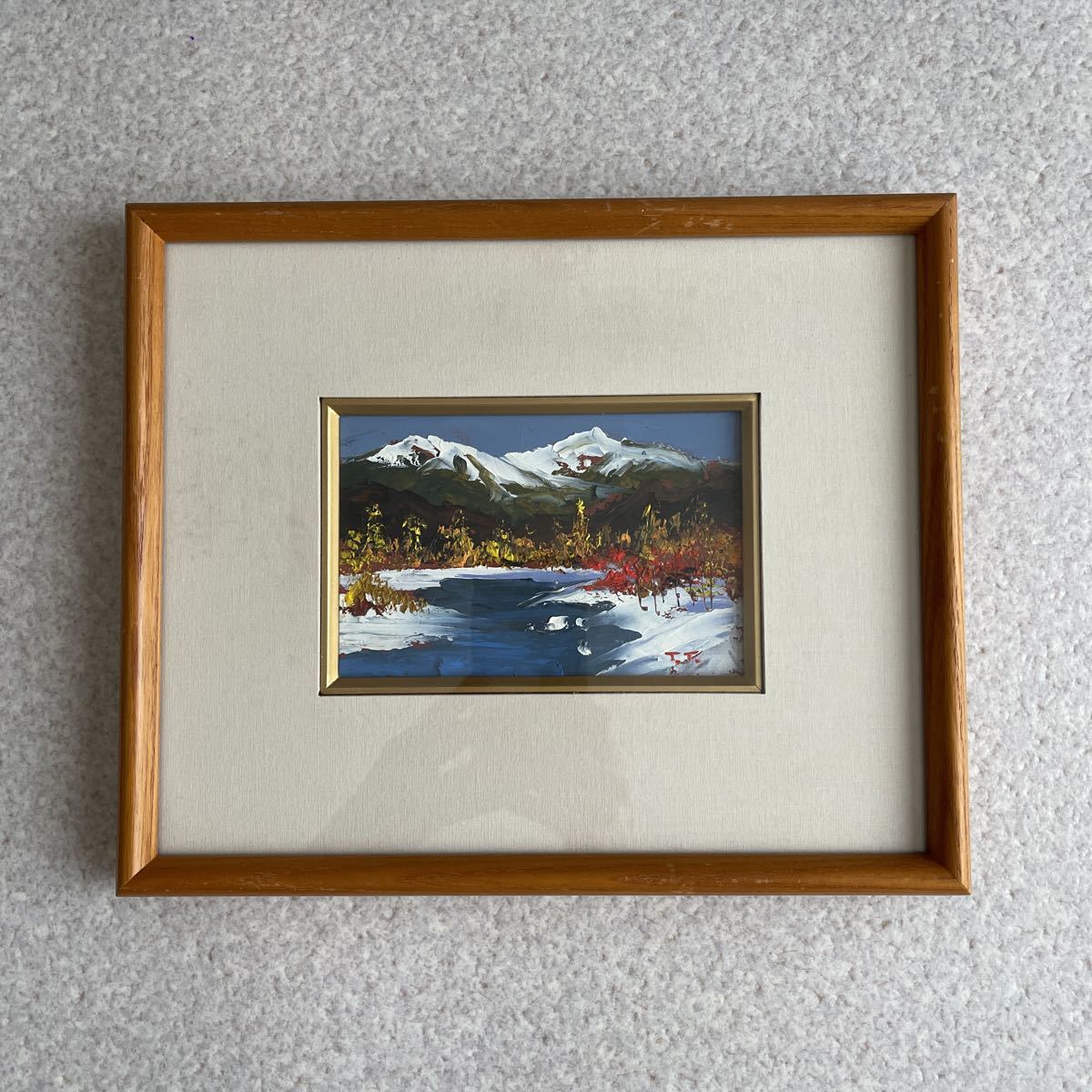 油彩画 高橋哲夫 岩木山 2004年作品 額装 油彩画 高橋哲夫 岩木山 2004