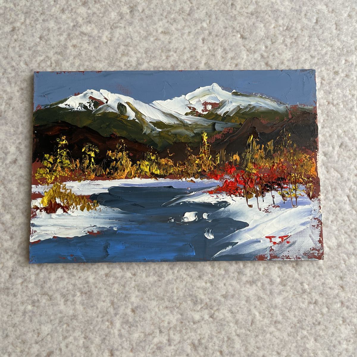 油彩画 高橋哲夫 岩木山 2004年作品 額装の通販 by ぽつり。｜ラクマ