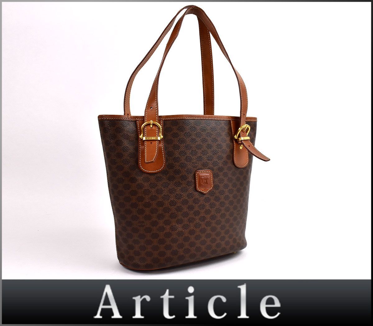 CELINE セリーヌ マカダム トートバッグ ブラウン オシャレ 希少 