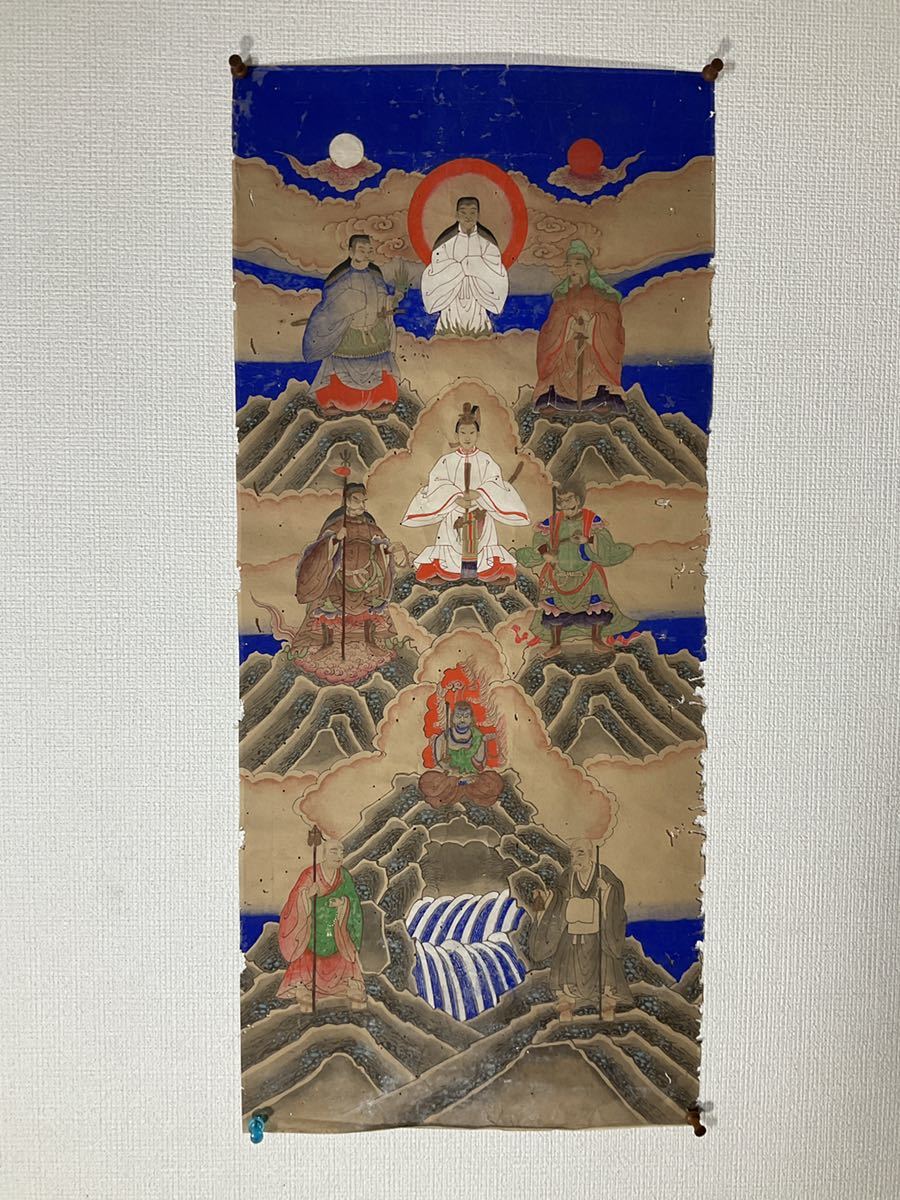 仏画 修験道 | おんたけ王滝村 「御嶽山 三笠山刀利天宮 三尊図」江戸