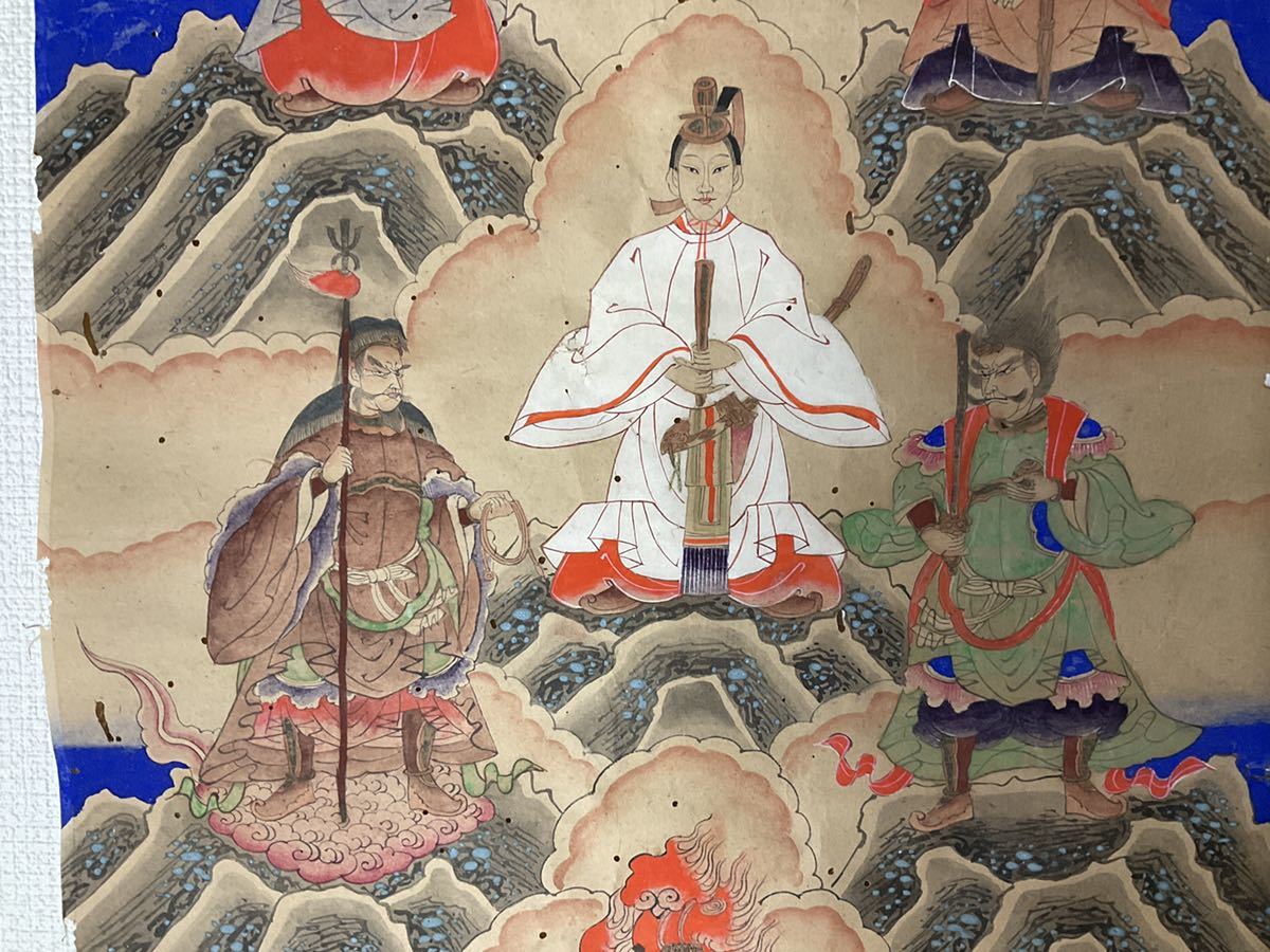 仏画 修験道 | おんたけ王滝村 「御嶽山 三笠山刀利天宮 三尊図」江戸