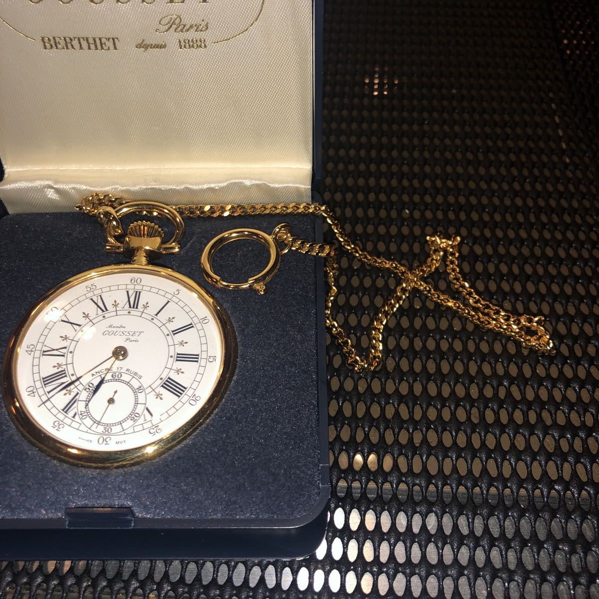 Montres GOUSSET Paris 懐中時計 スケルトン 手巻 美品Montre GOUSSET 