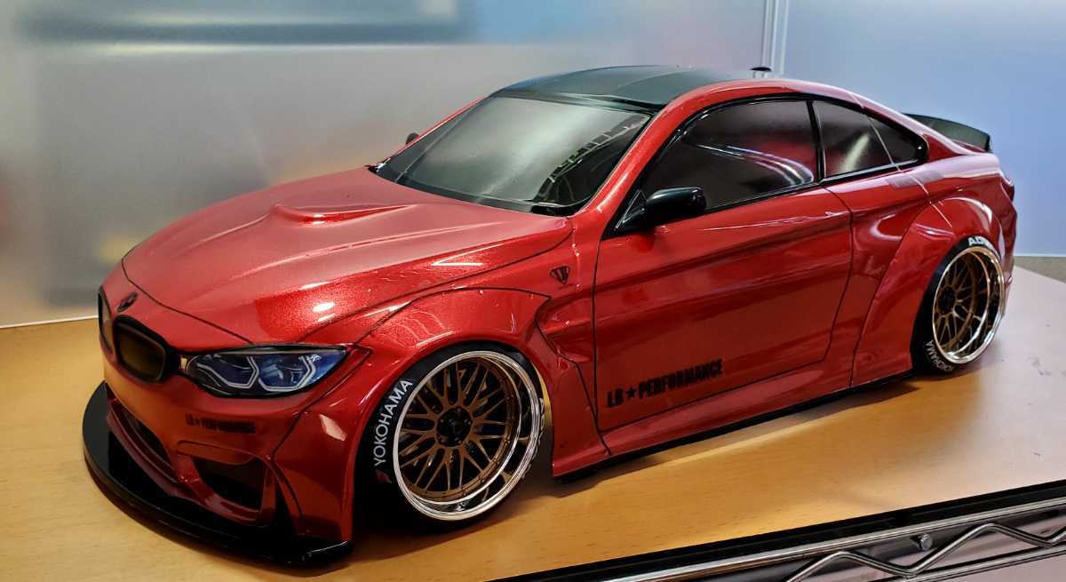 3レーシング BMW M4 LB風 BDY-M4 メタリックレッド塗装済み