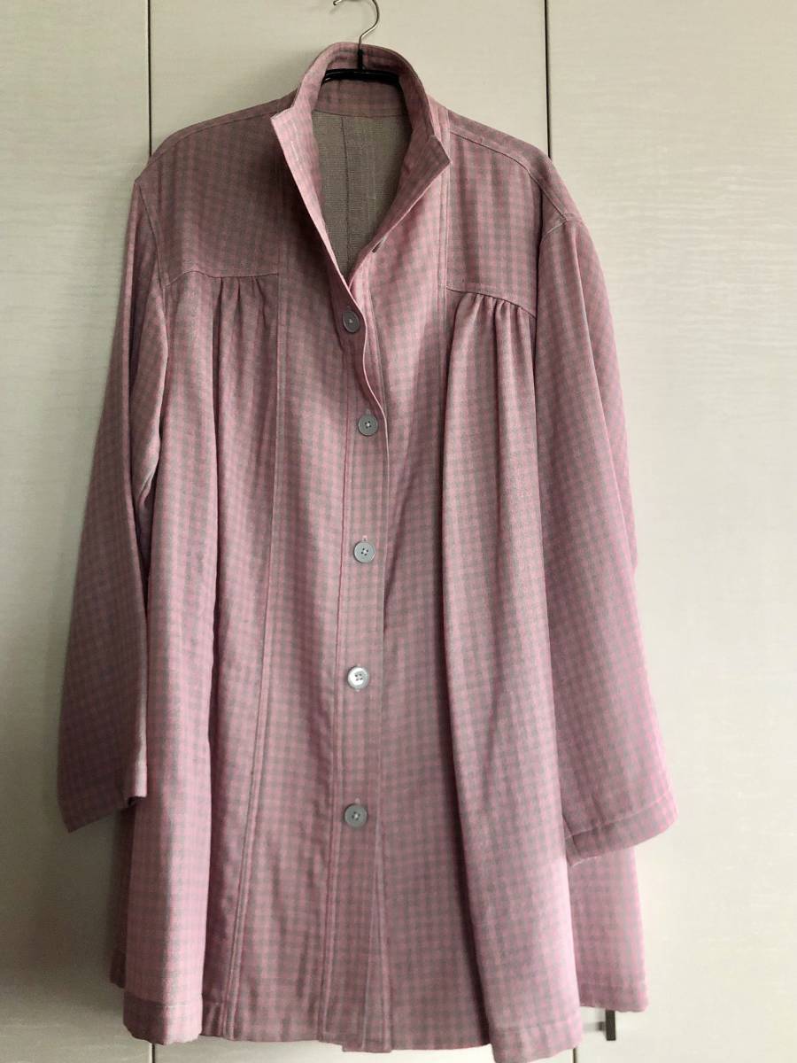 定番人気，お得 ロングシャツブラウス型 シャツジャケット ３万円相当 チュニックジャケット スタンドカラーにも 身幅60 丈81 大きめサイズ(XLサイズ以上)｜売買されたオークション情報、yahooの商品情報を XLサイズ以上