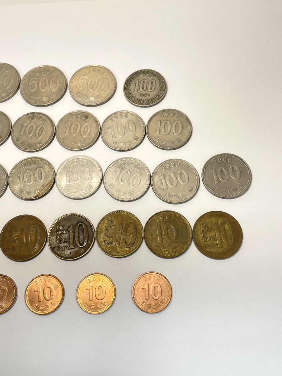 1円【韓国 硬貨おまとめ31枚】500ウォン 100ウォン 50ウォン 10ウォン