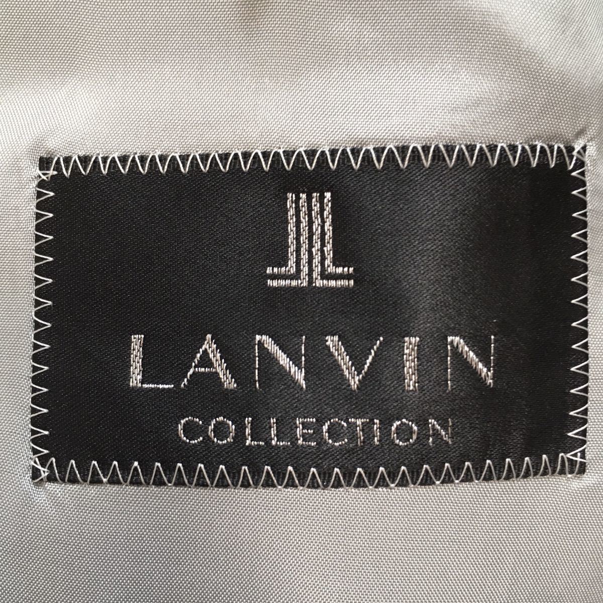 美品★ランバン LANVIN 上質サマーウール 極上の春夏スーツ★グレー ストライプ セットアップスーツ ビジネス 灰 背抜き/L位/A461 極上3ピース☆豪華リバーシブルベスト☆高級ランバンコレクション ランバン LANVIN 「LANVIN&frasl;ランバン」 57.春に◎ 美品
