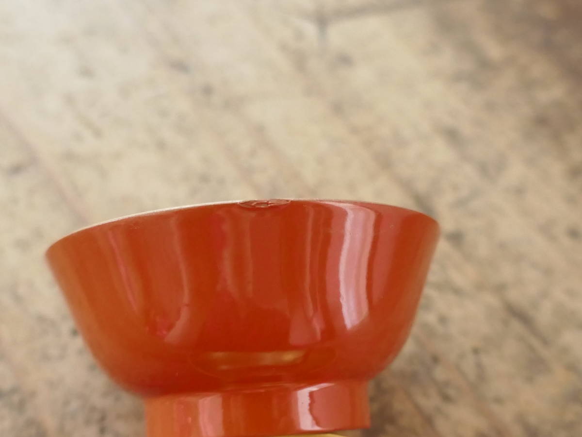 4083◎会津塗？ 組盃 松竹梅 / 漆器 3客 天然木 金彩 酒杯 猪口 手描き