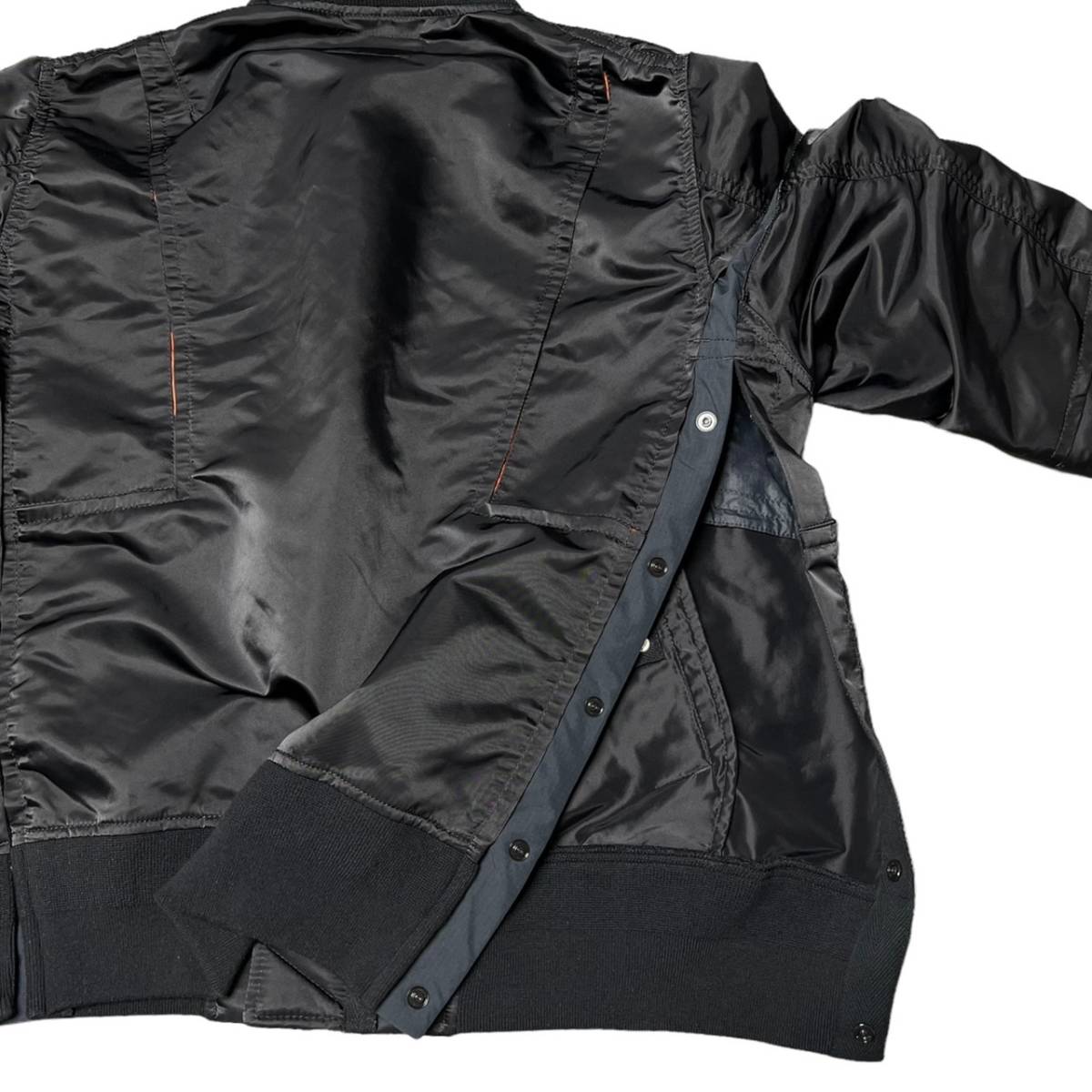 sacai アウター コート ma-1 ブラック 3 ニット ブルゾン 【公式通販】