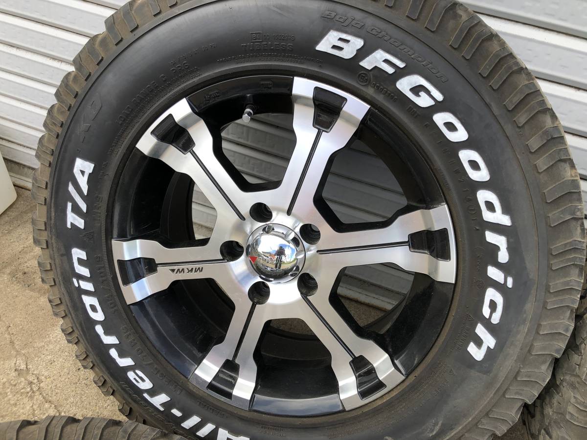 1円スタート】MKW MK-36 ブラポリ 16インチアルミ 235/70R16 BFグッド 