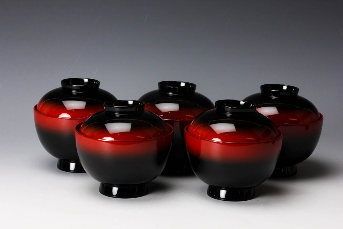 佳香】 輪島塗五節句蒔絵吸物椀 五客 仕立箱(椀)｜売買された