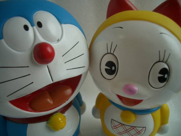 ドラミ 貯金箱 ソフビ ☆ドラえもん、ドラミちゃん ソフビ人形貯金箱 セット (ドラえもん