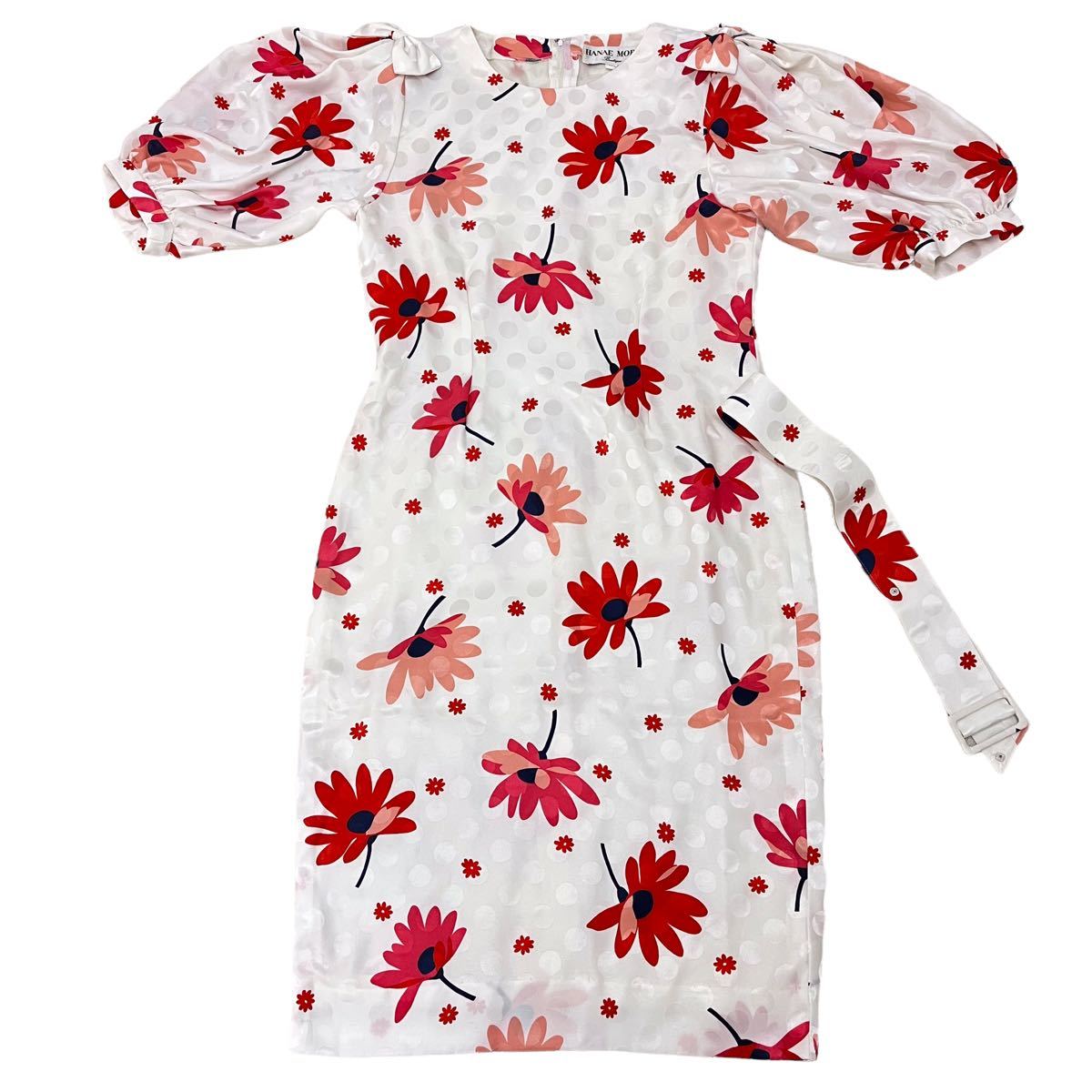 HANAE MORI ハナエモリ ベルト付き 花柄 ワンピース 9A3*1000000509007