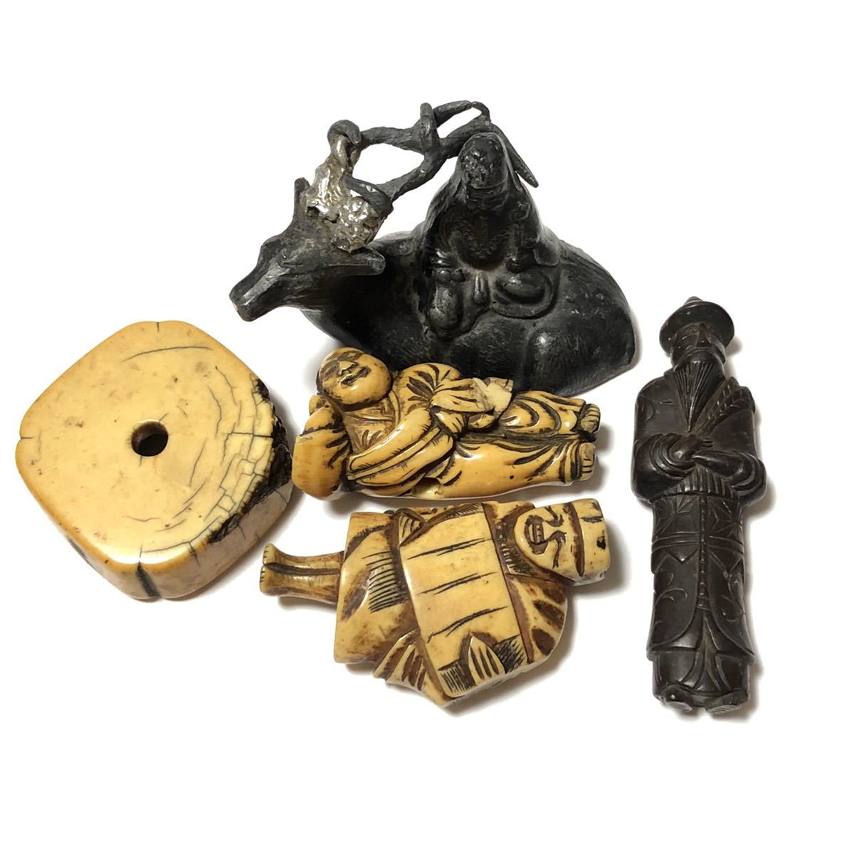 【蔵出し品】 根付 まとめて 彫刻 時代物 骨董 人物 レトロ 大量