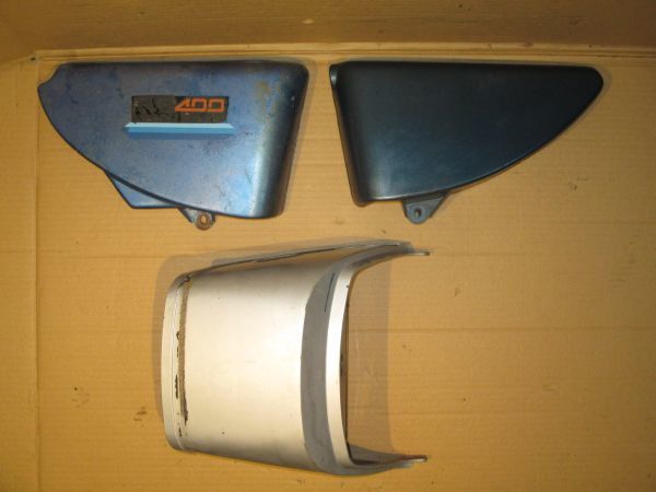GS400GS425純正サイドカバー左右 オマケ付レストアベース