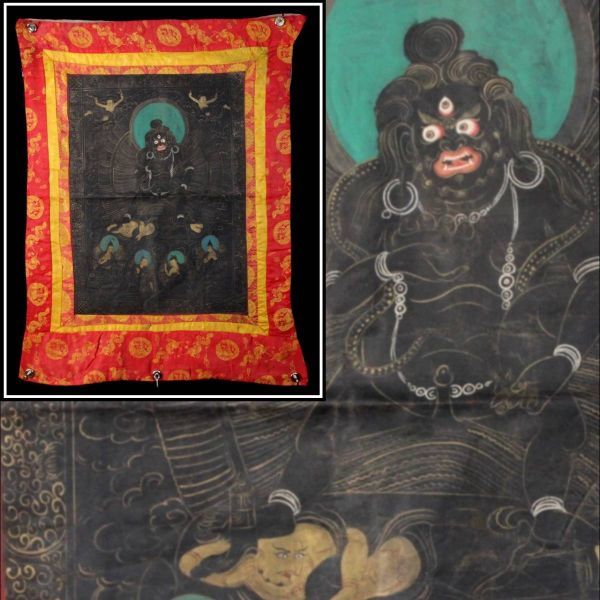 ◇錵◇ 仏教美術 仏画 94×75 チベット タンカ 仏像唐物骨董 [O204.6