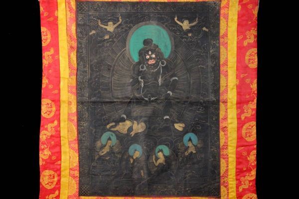 ◇錵◇ 仏教美術 仏画 94×75 チベット タンカ 仏像唐物骨董 [O204.6