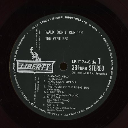 赤盤！国内盤初版 ペラジャケ Ventures / Walk, Don't Run '64 1964年