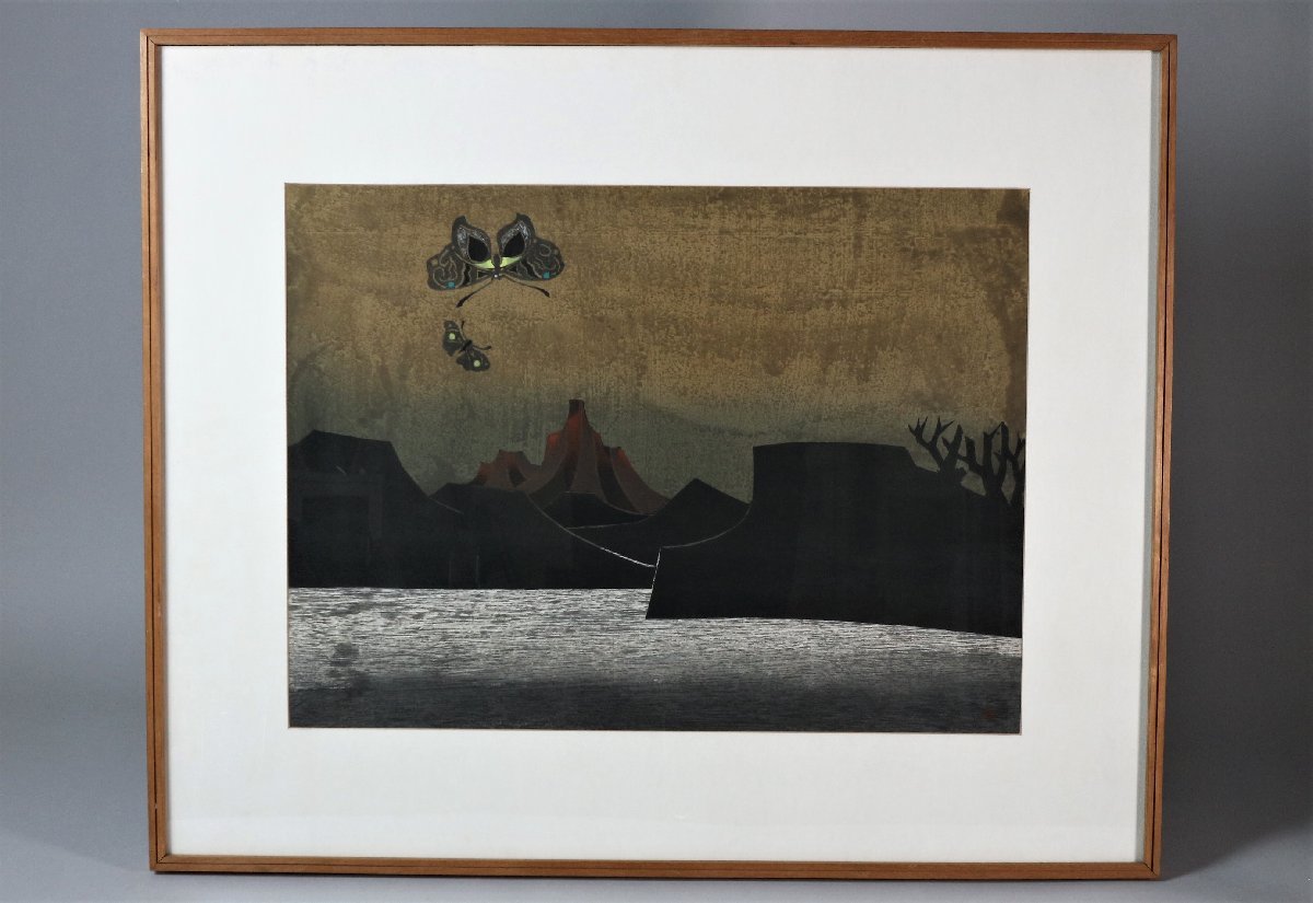 大得価，限定SALE 金守世士夫 湖山 69E 木版画 9/30 額装品 風景画 蝶(木版画)｜売買されたオークション情報、yahooの商品情報をアーカイブ公開 - オークファン 木版画