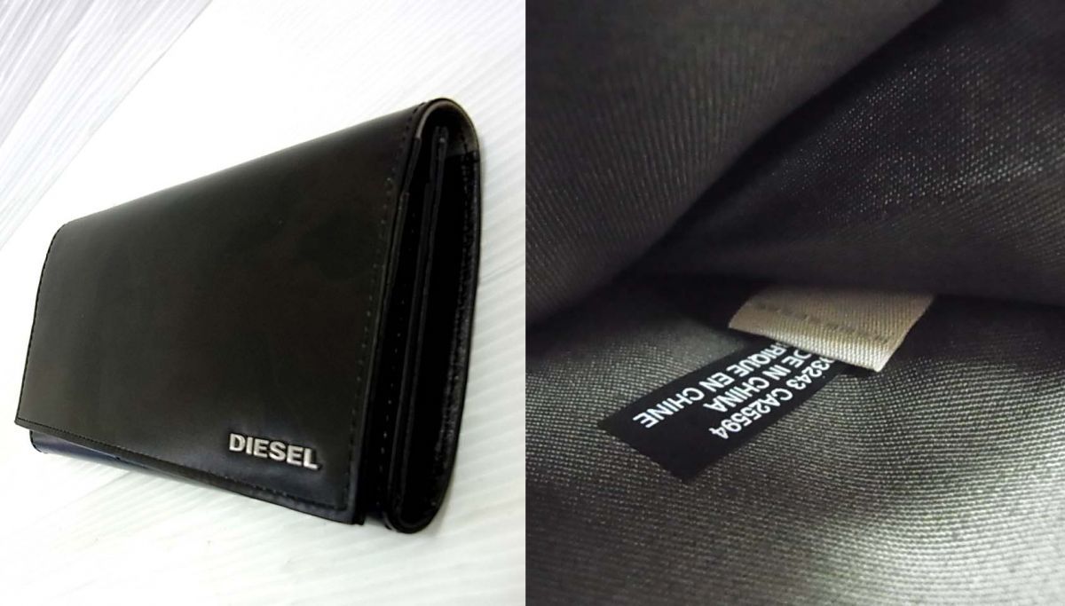 新品□ディーゼル レザーロングウォレット 迷彩 カモフラ柄 長財布