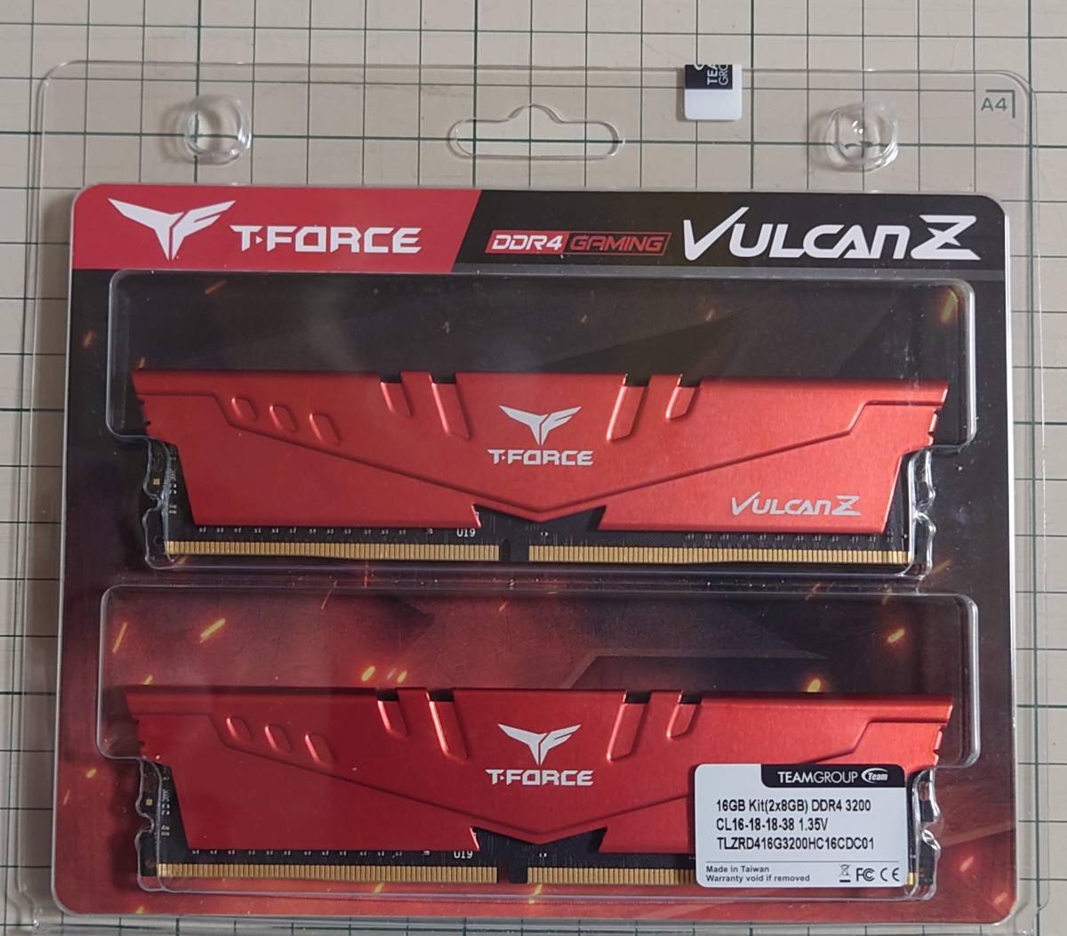 Team DDR4 3200Mhz(PC4-25600) 8GBx2枚(16GBkit) デスクトップ用メモリ