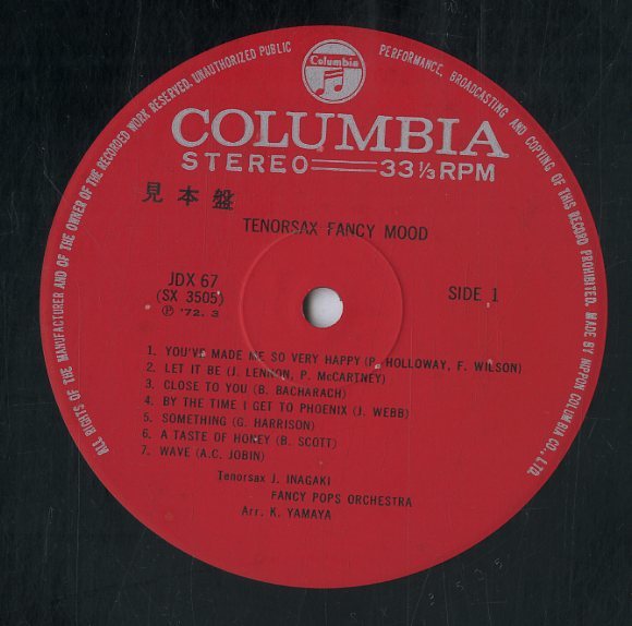 レコード [レコード] 稲垣次郎 TOP STARS IN TENOR SAX LP