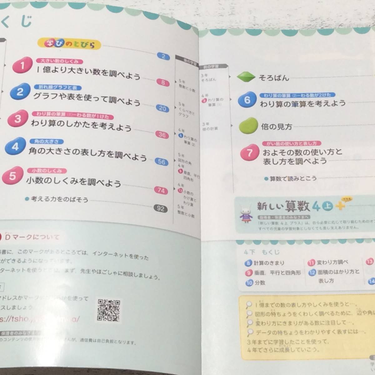 新しい算数4下 東京書籍 旨い