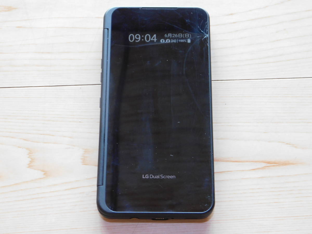 m☆LG V60 ThinQ（デュアルスクリーン）表画面割れあり 
