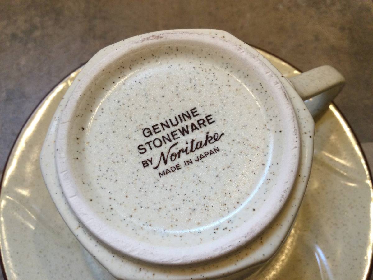 新品・未使用 昭和レトロ ノリタケ GENUINE STONEWARE カップ&ソーサー 