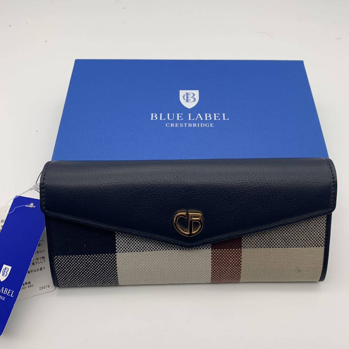 ブルーレーベルクレストブリッジ レター型 長財布 カードケース 