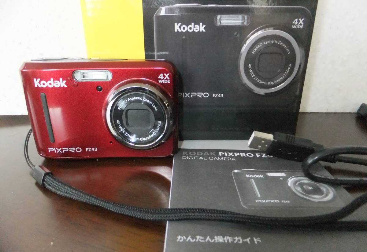 超美品 コダック Kodak PIXPRO FZ43 コンパクトデジタルカメラ レッド