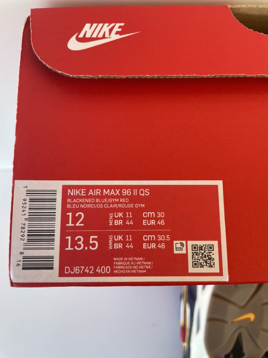 ナイキ エアマックス 96 2 QS ブラッケネドブルー 30センチ US12 0 QS NIKE 靴安い エアマックス96 21SU