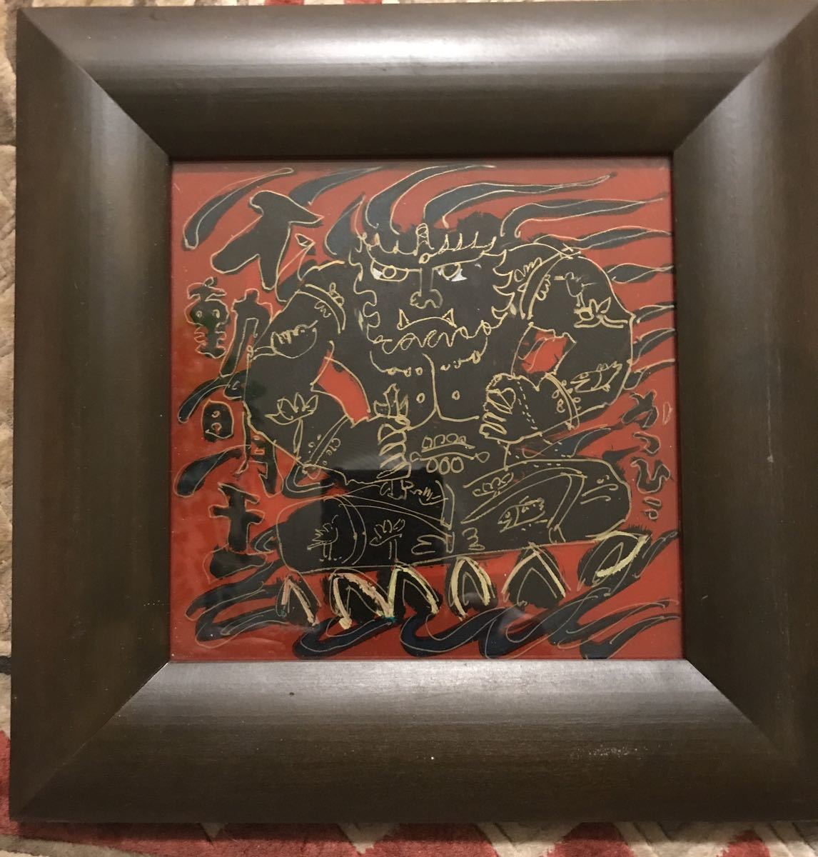 真作 天才画家 佐藤勝彦画伯 「 不動明王 」 78✖️56cm 激安