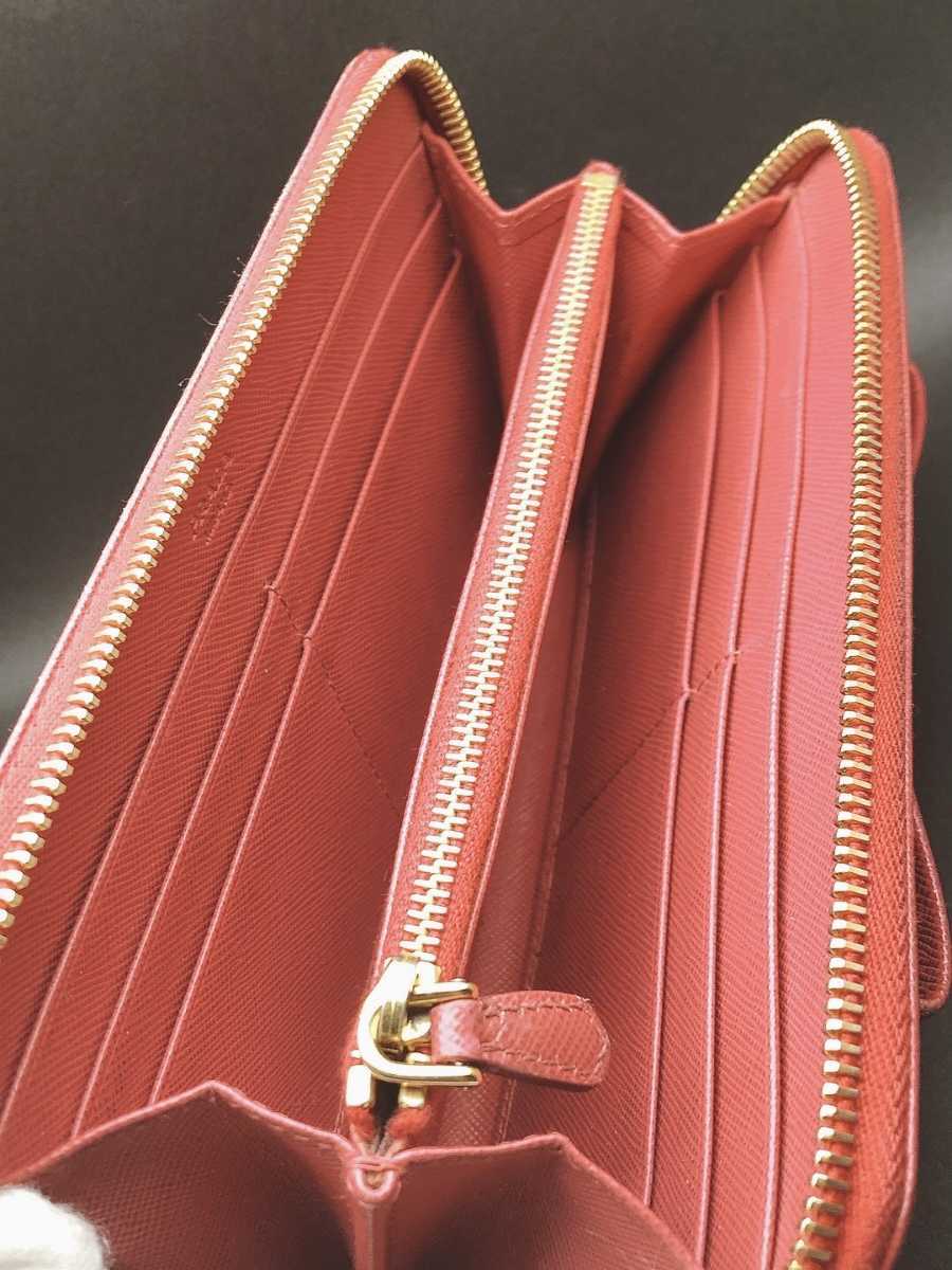 ラウンドファスナー プラダ 長財布 リボン PRADA