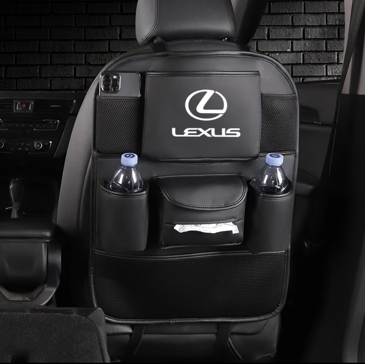 レクサス LEXUS PUレザー素材 ティッシュカバー シートバックポケット 収納 小物入 スマホ 収納袋 物置袋 LS RX NX CT LC RC GS LX UX ES_1