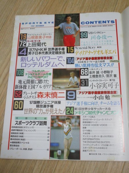 月刊スポーツアイ1987年11月 シンクロ：小谷実可子/バトントワリング