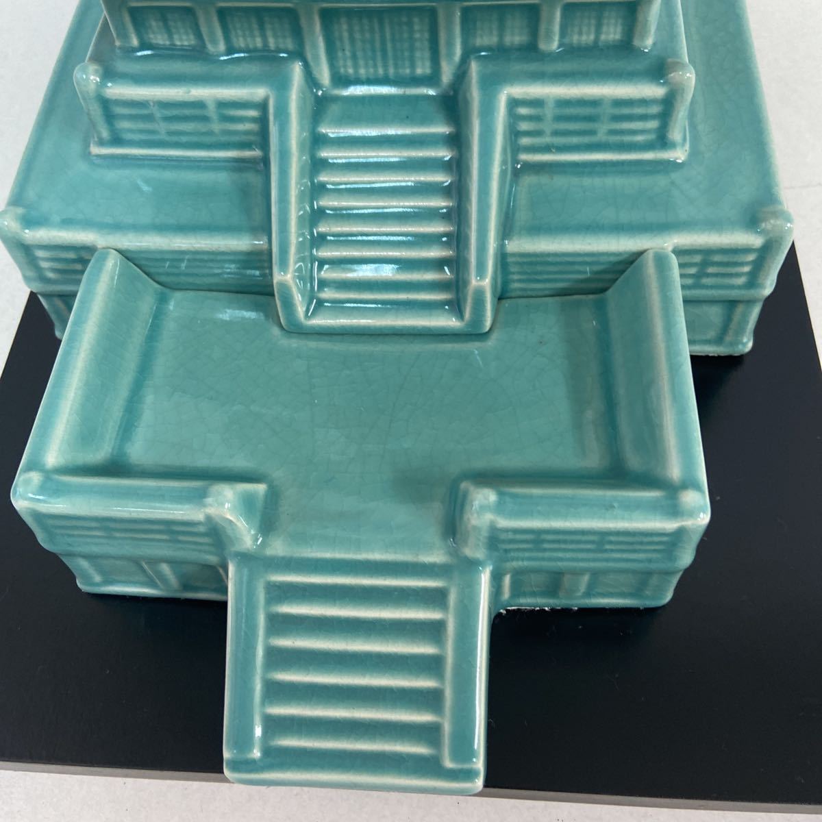 青緑 置物 平安 陶器製 寺院 共箱 古美術 【公式通販】