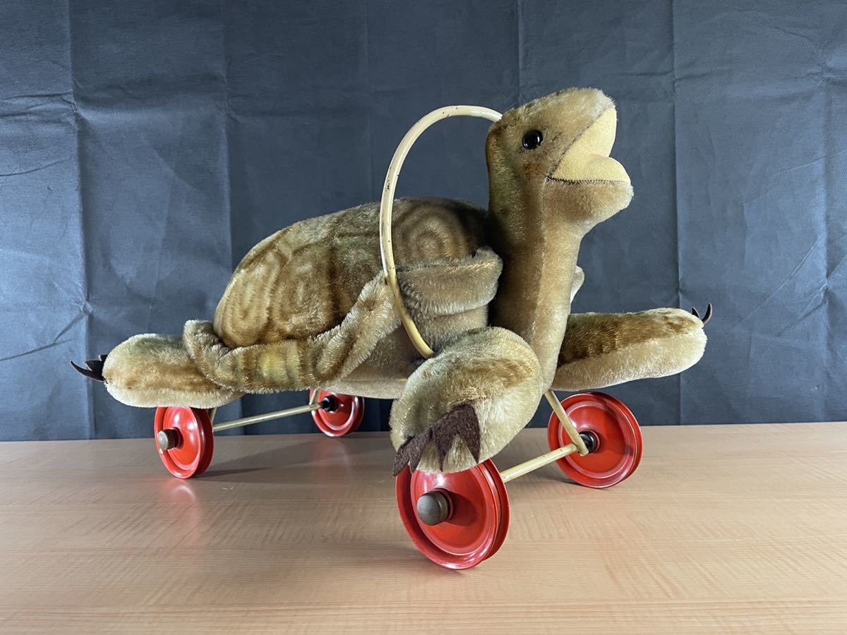 steiff】ヴィンテージ シュタイフ Slo スロ カメ ぬいぐるみ カート 