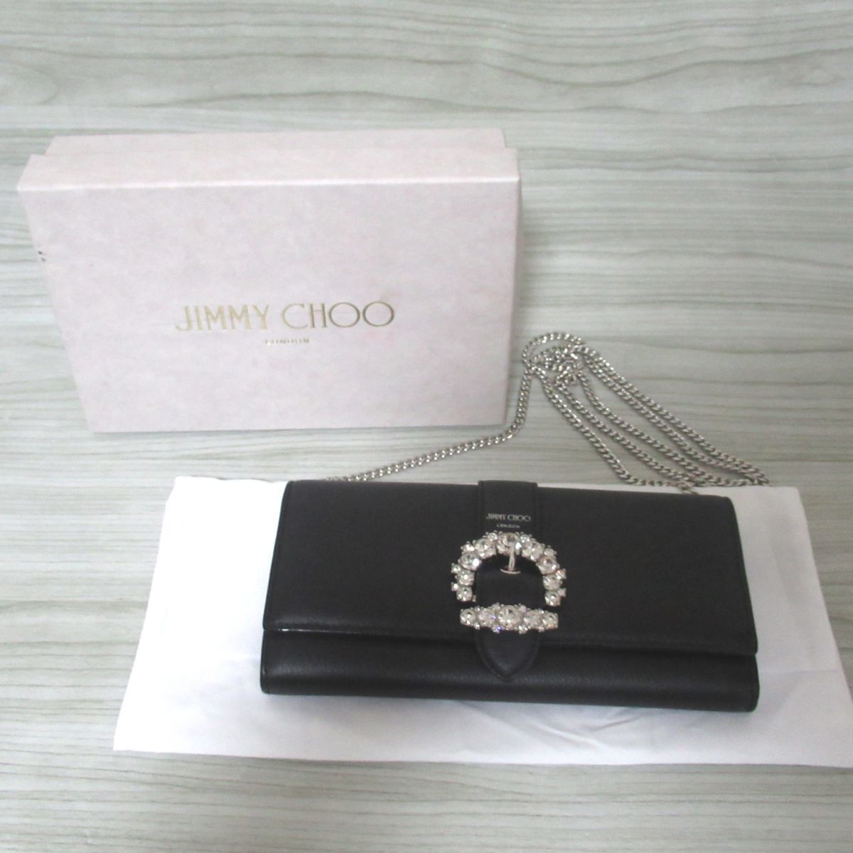 美品 JIMMY CHOO ジミーチュウ CHERI シェリ ビジュー装飾  