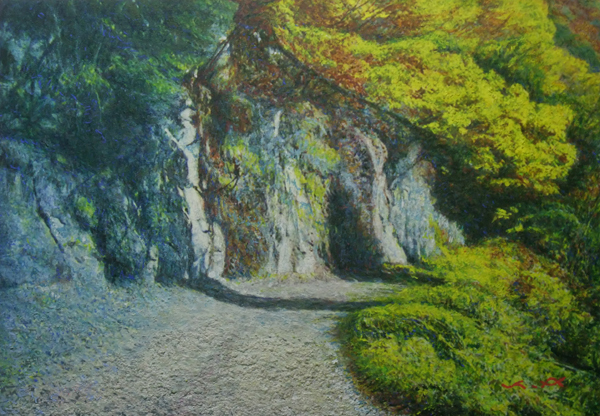 送料無料，新作 林道 荒木孝介SM サムホール 独自技法肉筆絵画 防水＆丁寧梱包(自然、風景画)｜売買されたオークション情報、yahooの商品情報をアーカイブ公開 - オークファン 自然、風景画