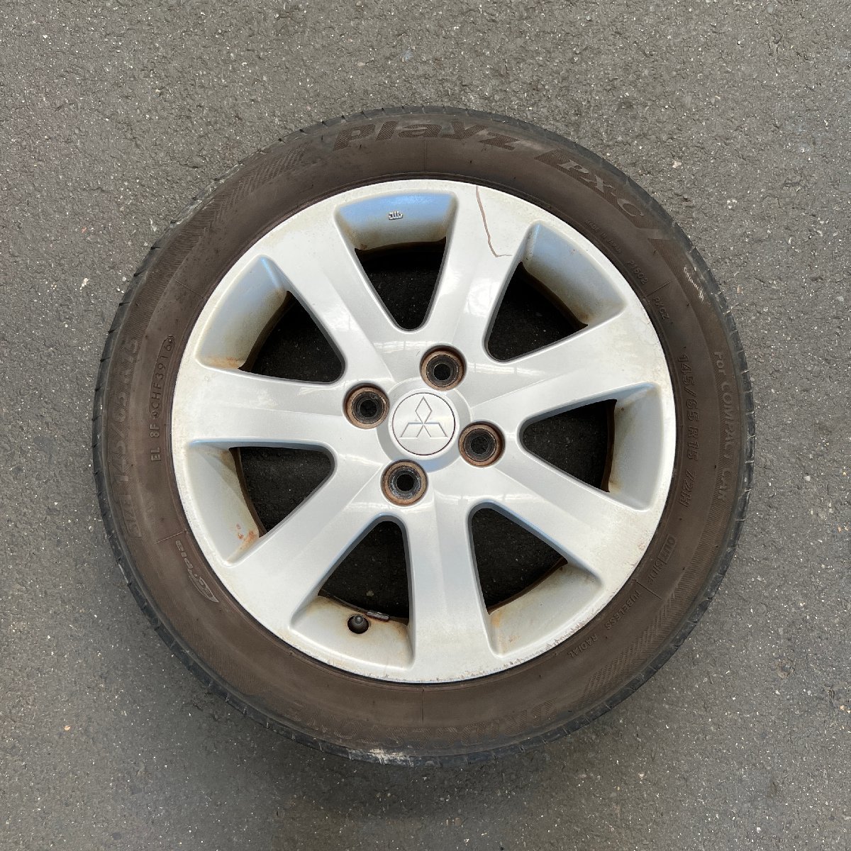 タイヤ付きフロント純正ホイール1本　i(アイ)　HA1W　15×4J　+35　100　4穴　145/65R15