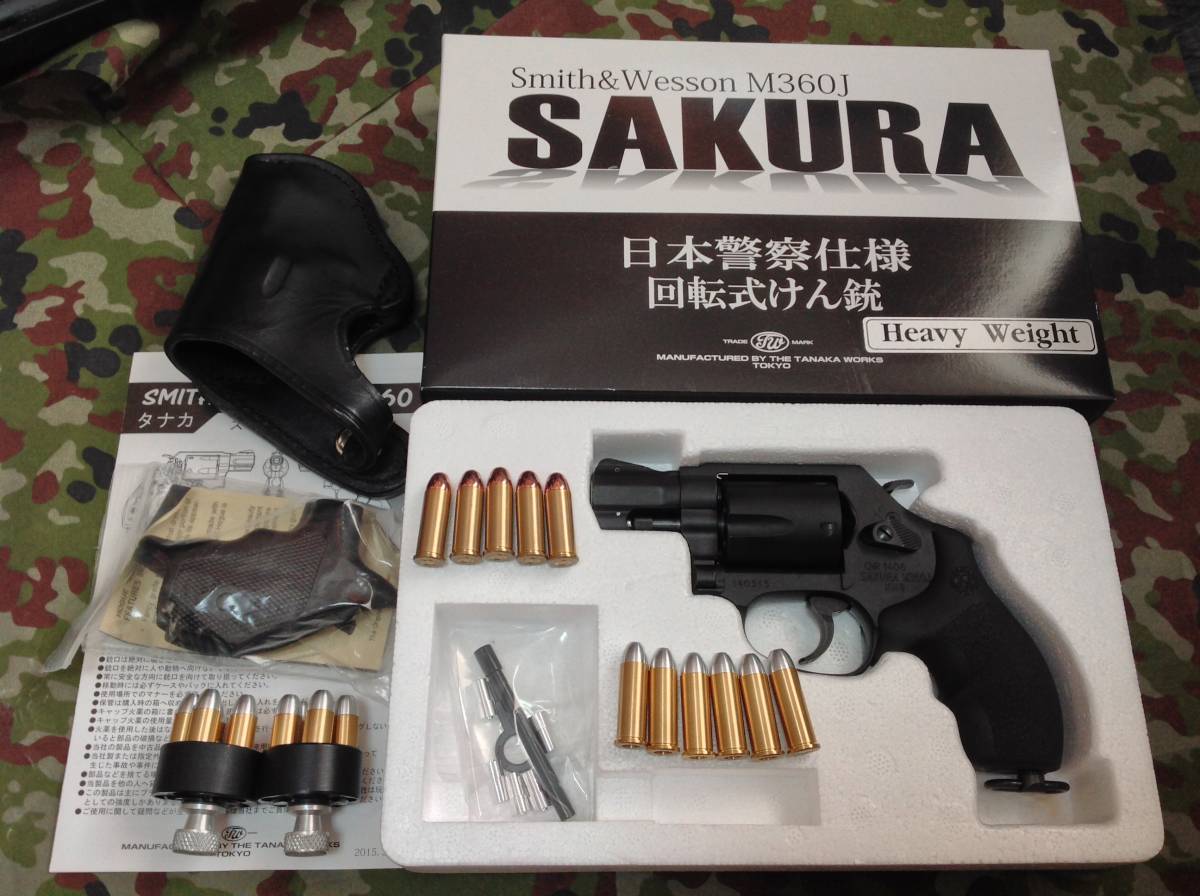 ☆タナカワークス S&W M360J SAKURA HW モデルガン ホーグ実物グリップ