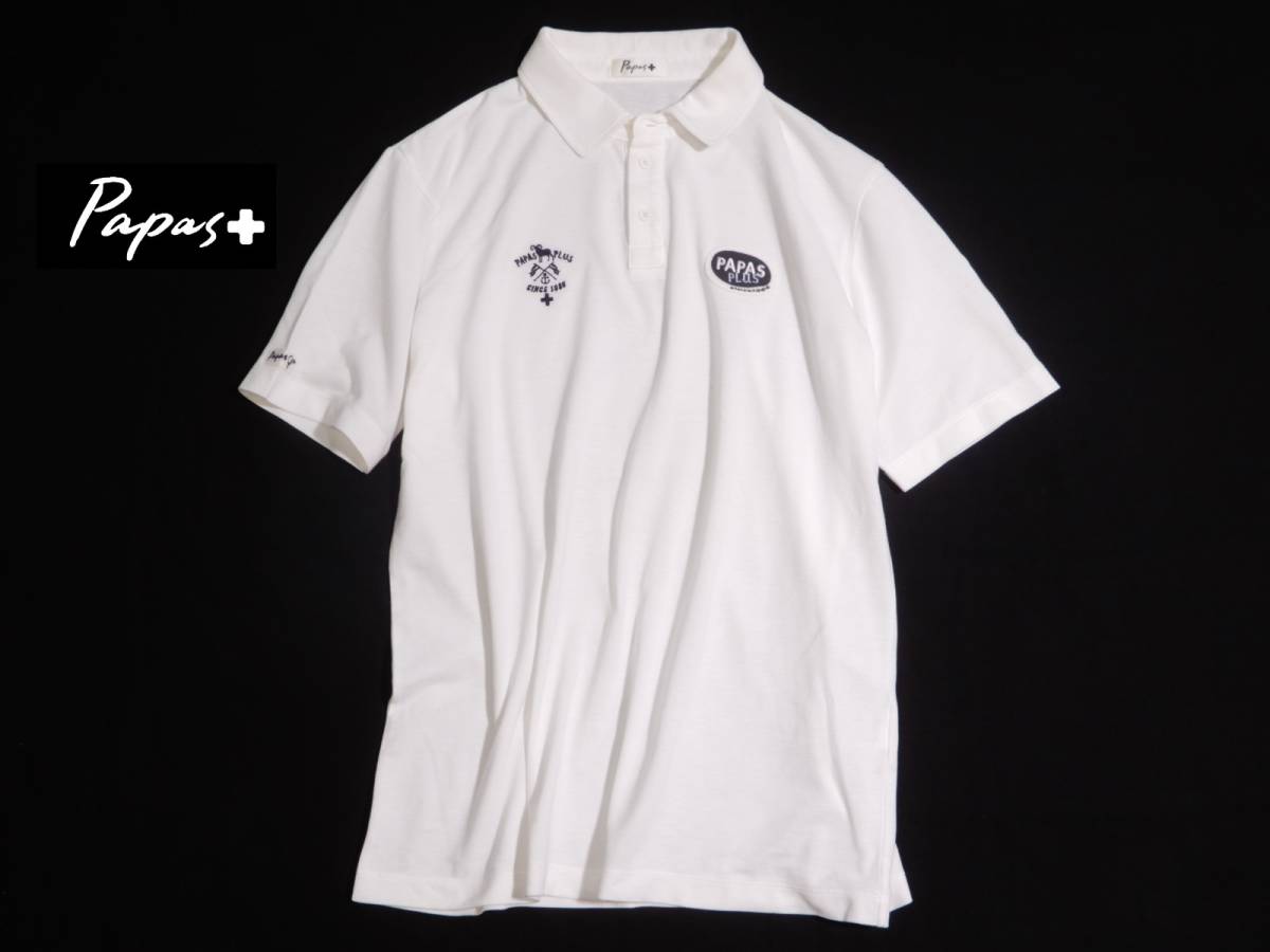 【限定SALE，定番】 パパス Papas plus 夏 爽やか ワッペン付き ポロシャツ M(パパス)｜売買されたオークション情報、yahooの商品情報をアーカイブ公開 - オークファン パパス