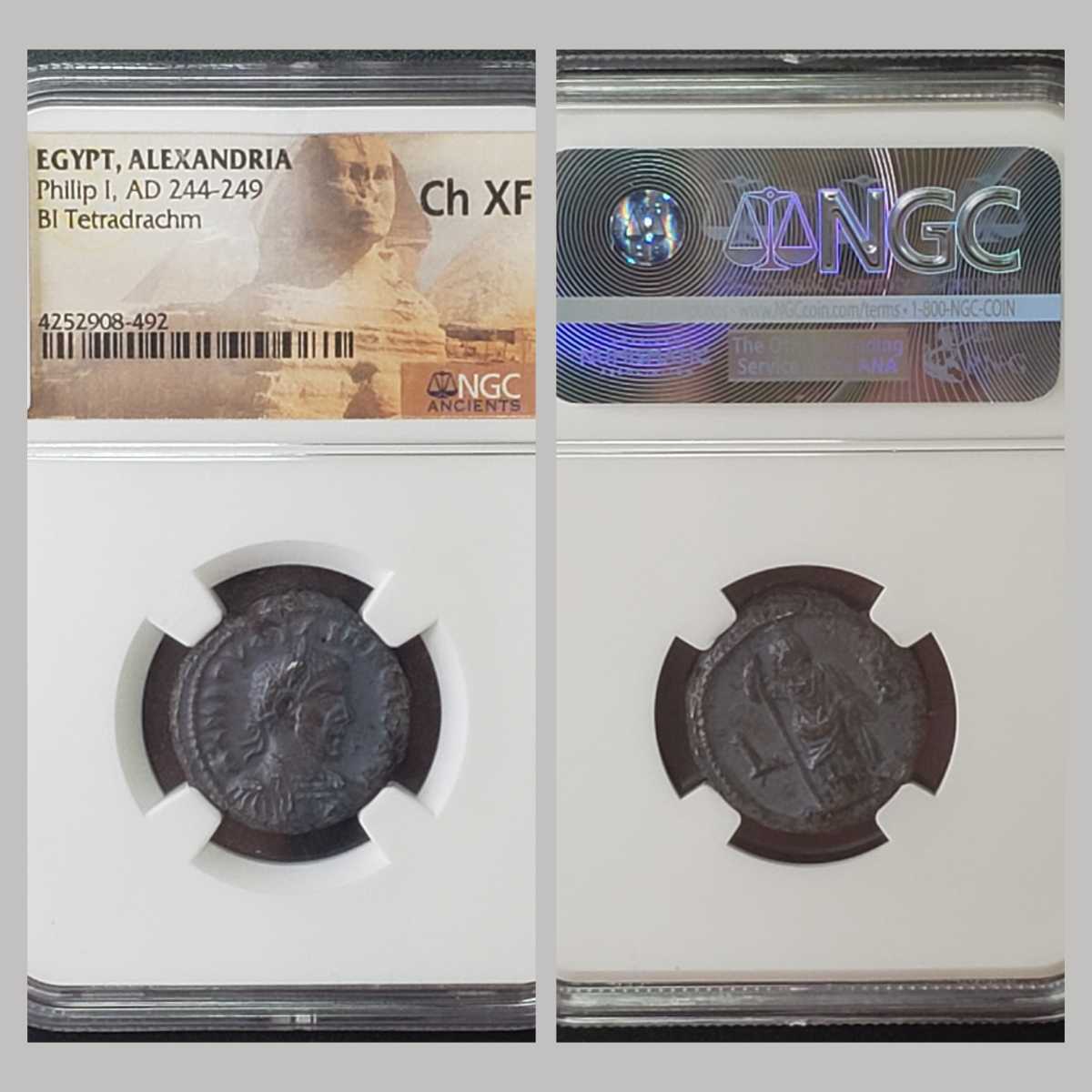 ローマ帝国 ピリップス アラブス帝 テトラドラクマ銀貨 古代  ローマ帝国 ピリップス アラブス帝 テトラドラクマ銀貨 古代 Philip