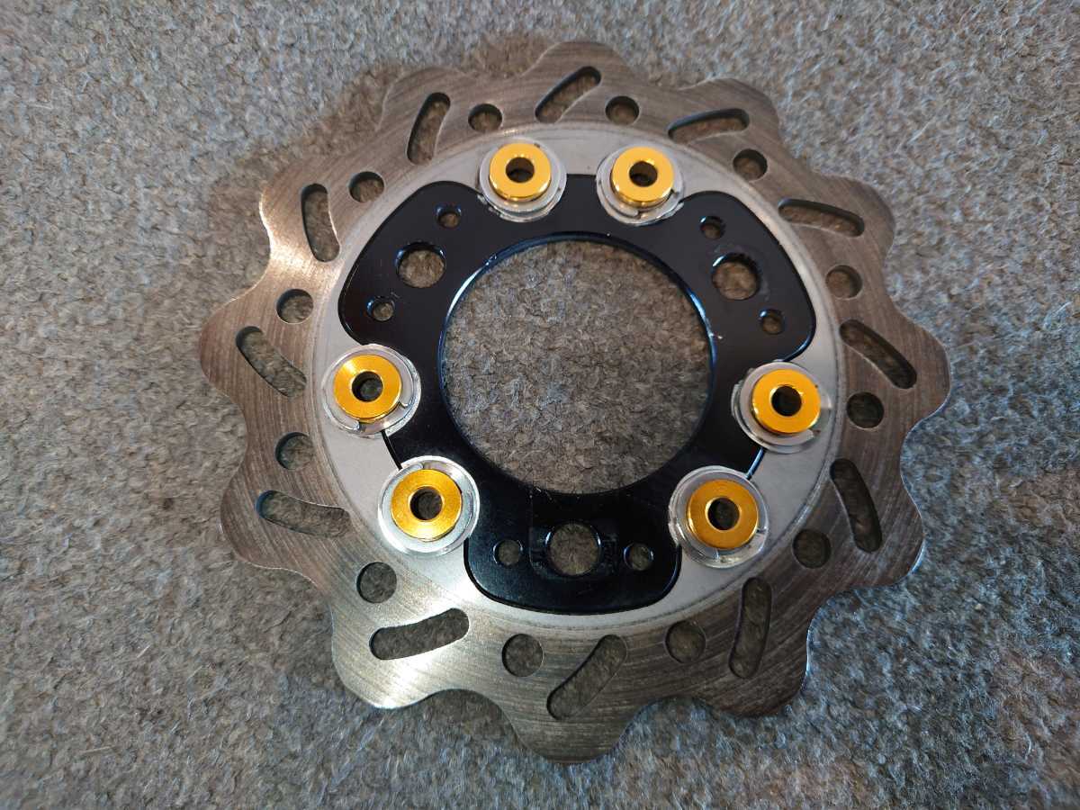 美品 リア ディスクローター ディスク ブレーキ 黒 金 ピン モンキー  