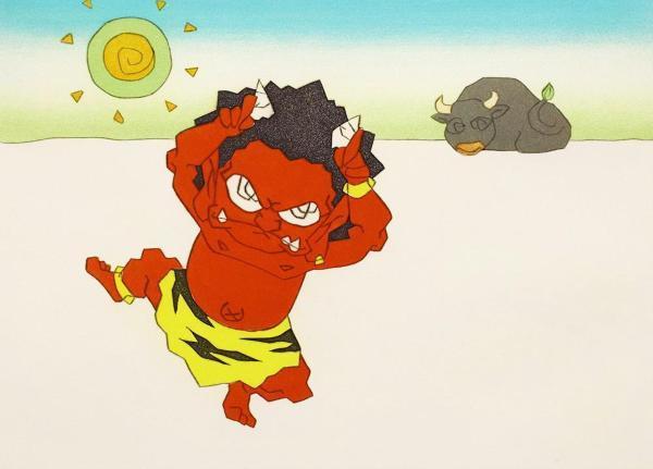 専用です。 瀧下和之 掛軸 「桃太郎図 鬼ヶ島で一筆」 Yahoo