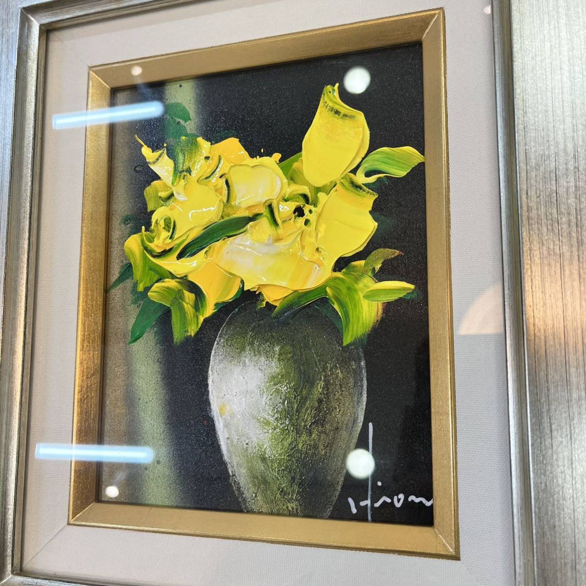 立川広己 「 グリーンのバラ 」 油絵 ・ 油彩画 F6 ( 6号