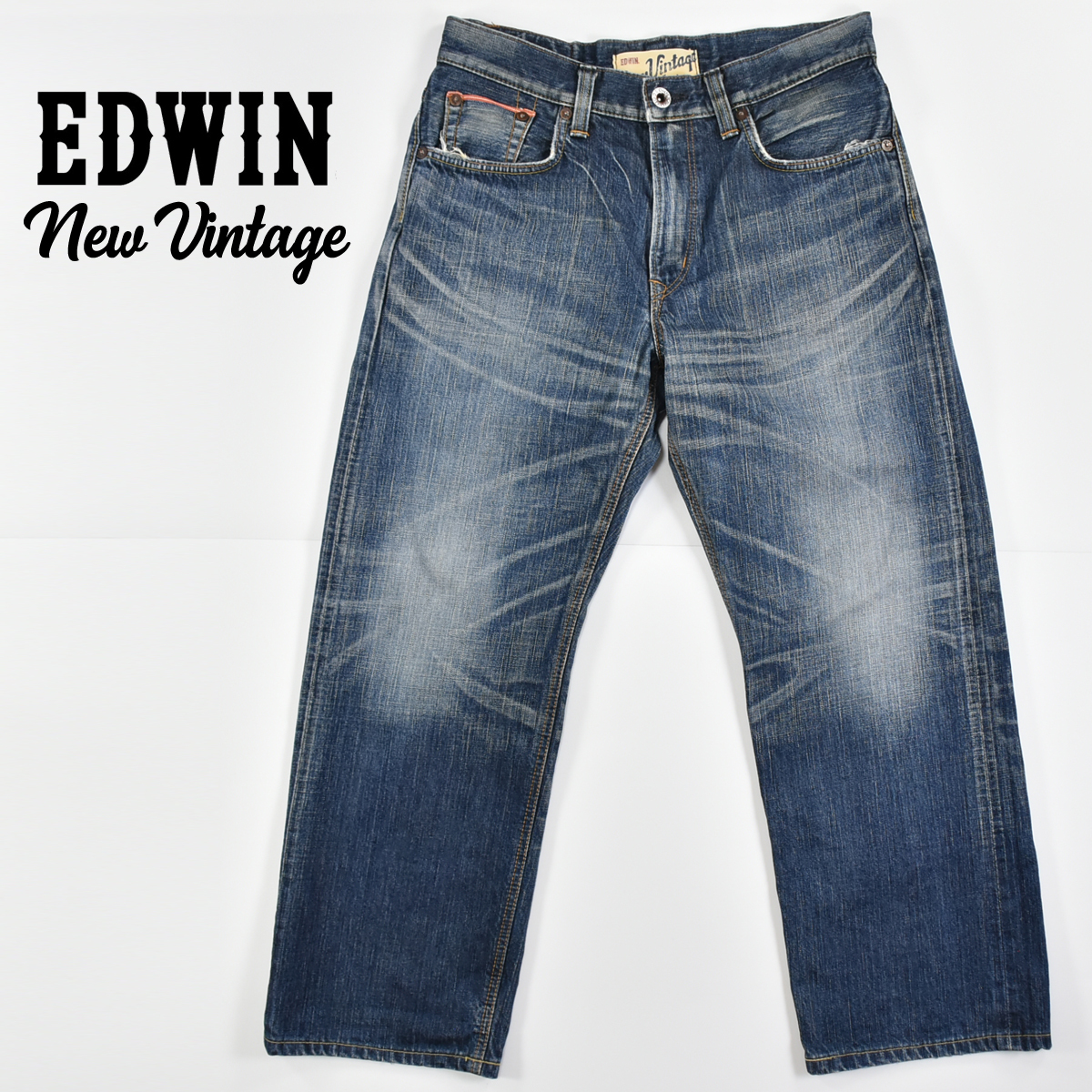 EDWIN エドウイン New Vintage 日本製 505V ワイド ストレート デニム ジーンズ パンツ インディゴ メンズ 31 ...
