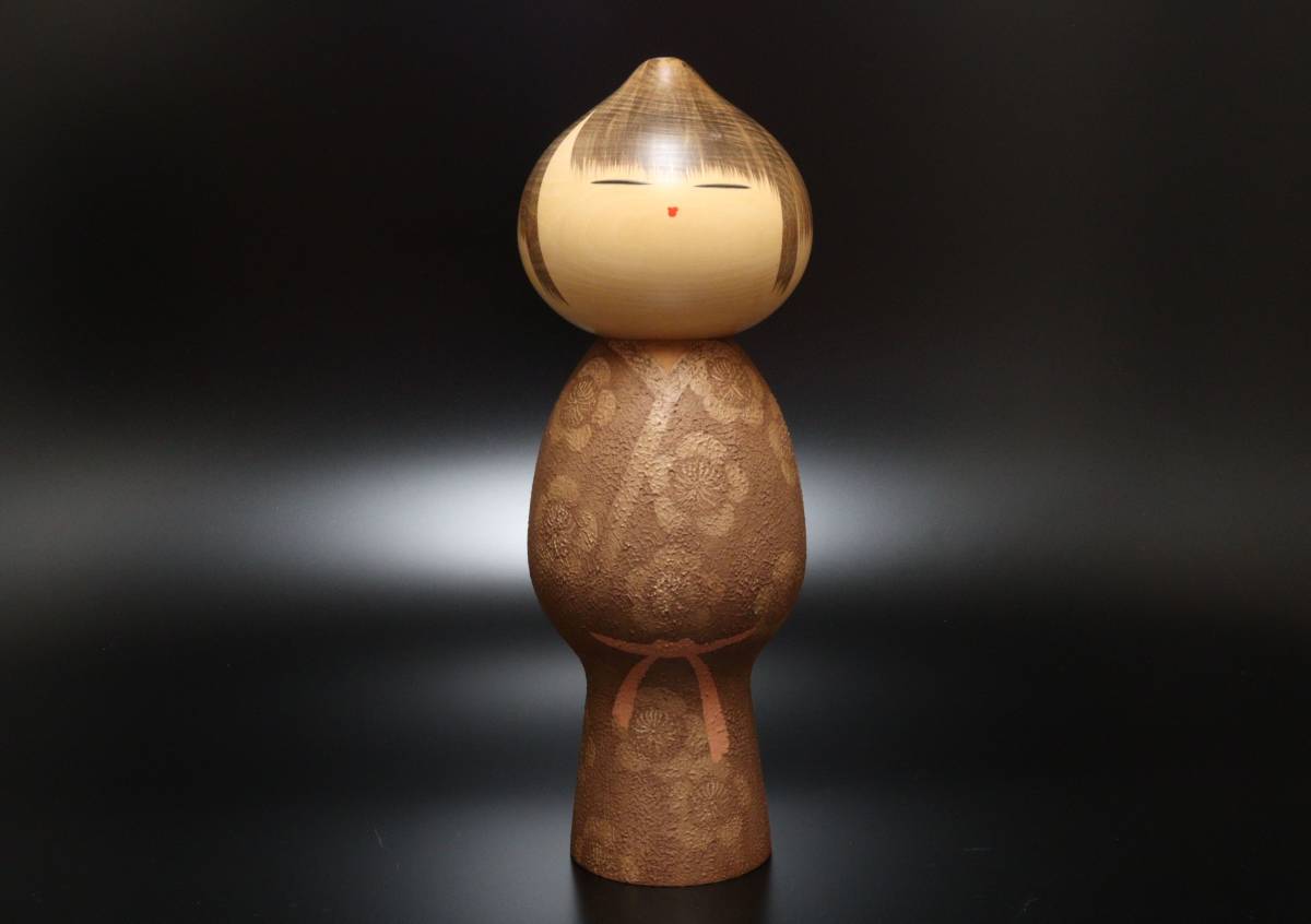 伝統工芸 元箱 渡辺正雄作 創作こけし 「無心」 高さ45.3cm(こけし