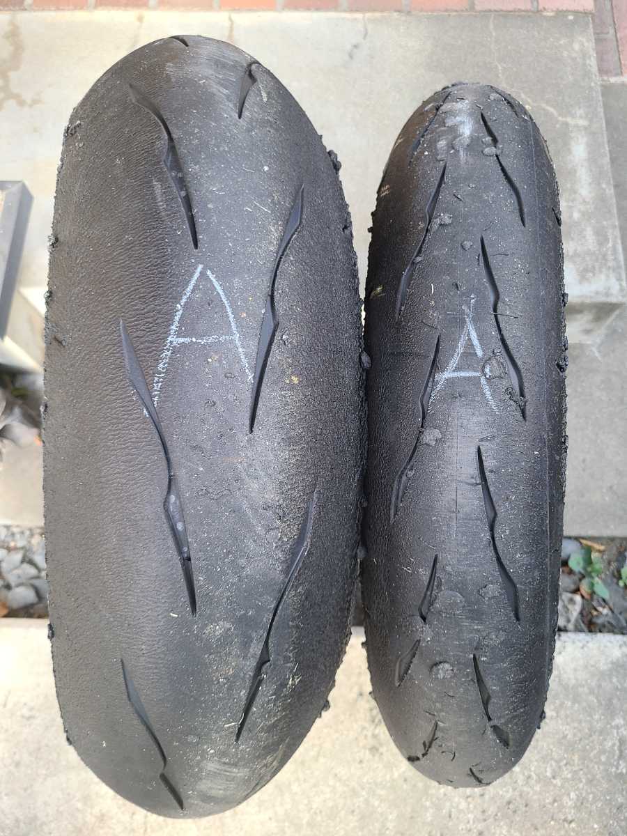 BATTLAX RACING R11 NHS 120/600R17 180/640R17 中古セットA BATTLAX